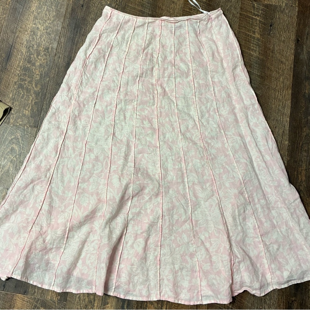Relativity Pale Pink Panelled Floral A-Line Skirt